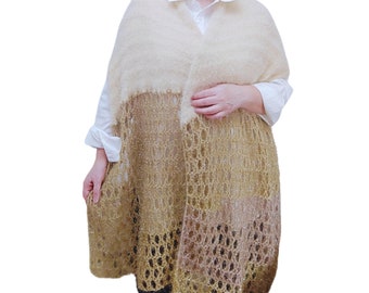 Oversized scarf women crochet - Best gifts for her. Ladies Evening Shawl, Shoulder Cape, Unique Gift Ideas Women