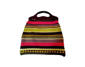 Knitted Bag Handmade, Handmade Crochet Bag, Knitted Tote Bag Women's, Crochet Shoulder Bag, Trendy Handmade Bag, Large Crossbody Bag