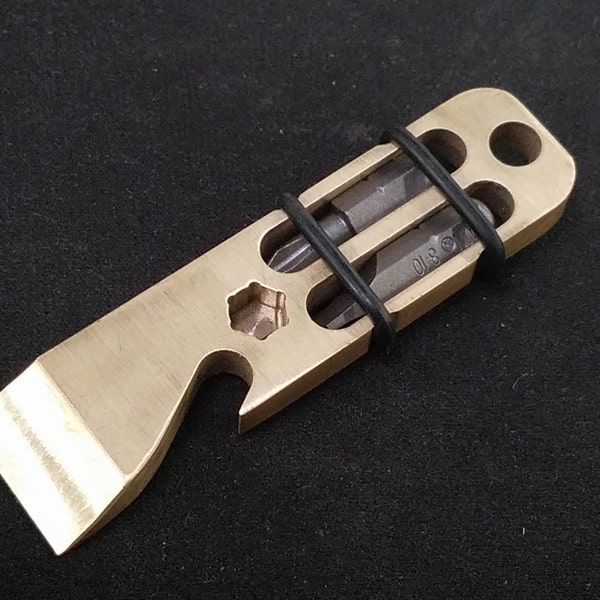 Latón barra de palanca + adaptador + abridor de botellas