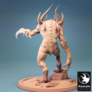 Horned Demon - Lord of the Print Rescale Miniatures - DnD miniatures RPG Role Playing Game Tabletop Miniature dungeons and dragons D&D