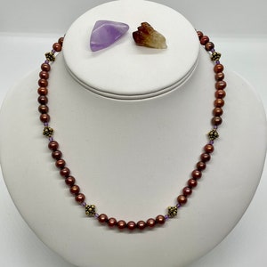 Bronze-tone Pearl Necklace