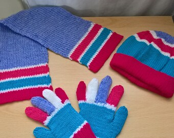 Kid's Hat, Gloves and Scarf set