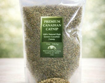 Coarse Canadian Catnip for Cats – Strong Loose Natural Nepeta Cataria – Fresh Bulk Sizes – Cat Toy Refill – Resealable Bag