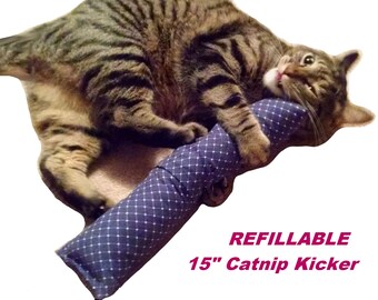 15 in. Giant Catnip Kitty Kicker Toys W/Refillable Catnip Pocket / Kicker Filled with 1.25oz. Premium Canadian Catnip