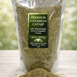 Fine Canadian Catnip for Cats – Strong Fresh Natural Nepeta Cataria – Catnip for Toys – Bulk Sizes – Resealable Bag 16 Oz (16 Cups)