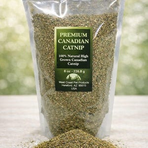 Fine Canadian Catnip for Cats – Strong Fresh Natural Nepeta Cataria – Catnip for Toys – Bulk Sizes – Resealable Bag 8 Oz (8 Cups)