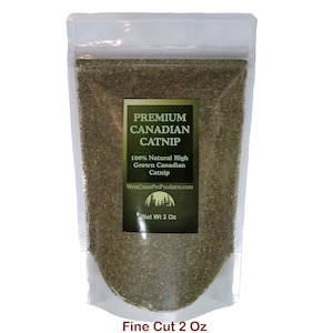 Fine Cut (2 Oz to 16 Oz) Fresh Premium Canadian Catnip, For Cats & Kittens, Interactive Cat-Nip Play Treats