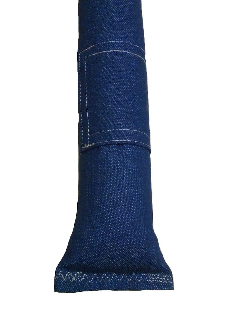 Refillable 15" Denim Catnip Kicker Toy – Long Cat Kick Stick for Cats, Kittens – Handmade USA image 8