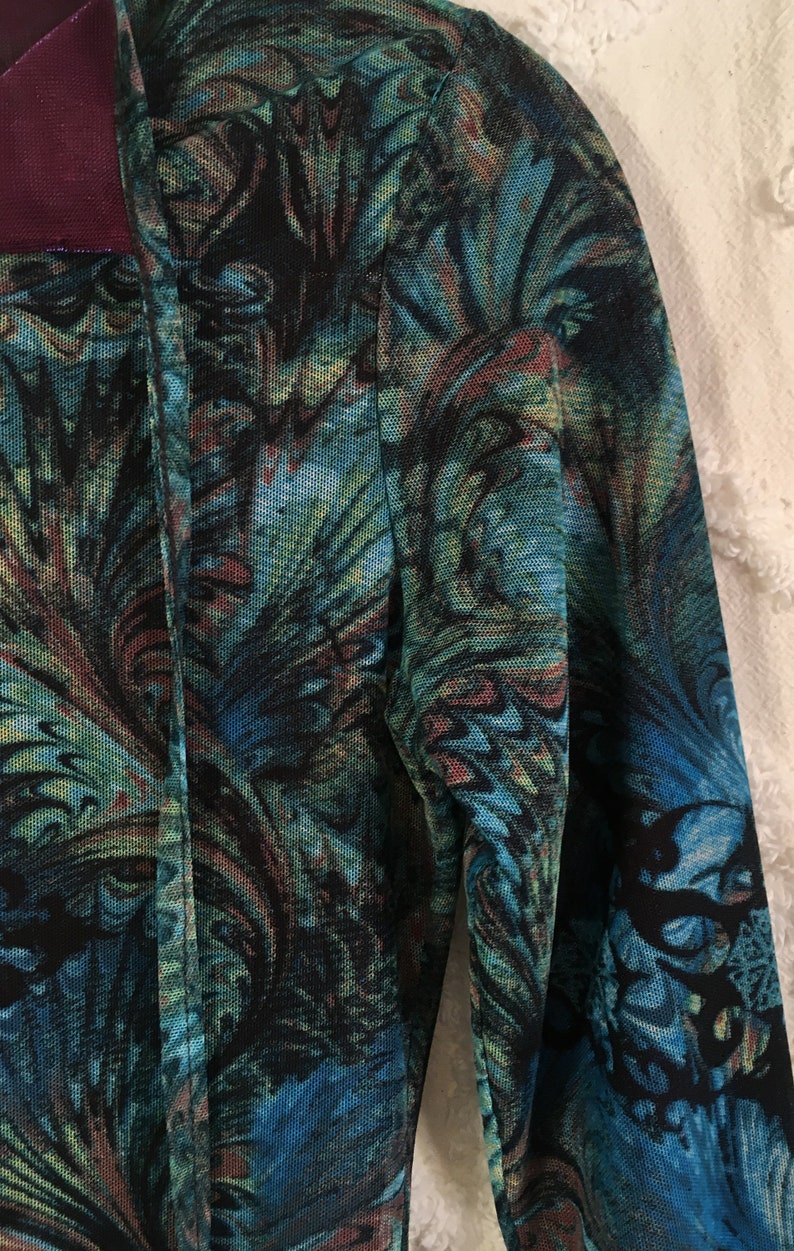 Vintage 90/'s Tribal Blue Blouse Top