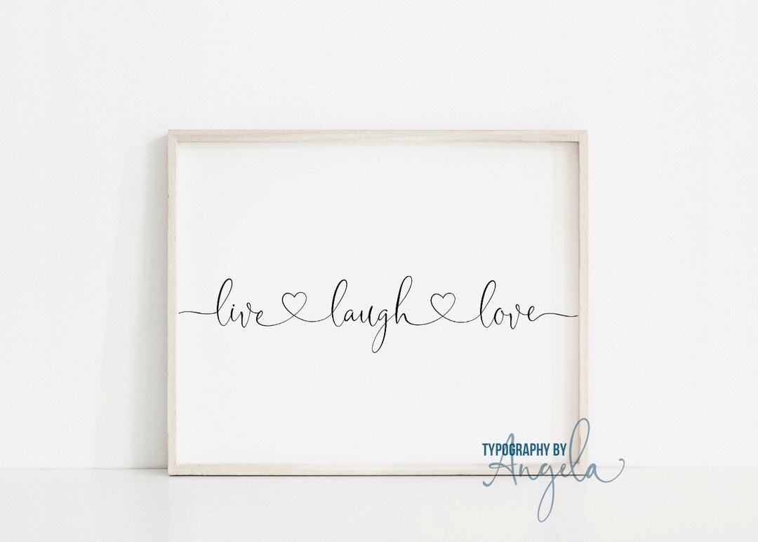 Live Laugh Love Printable Sign Words Connected by Heart Etsy