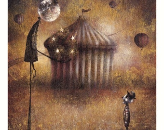 Limited Edition Giclée Print - Surreal Wall Art - Pop Surrealism - Whimsical Home Decor - Circus Art Print - Whimsigoth Decor - Lowbrow Art