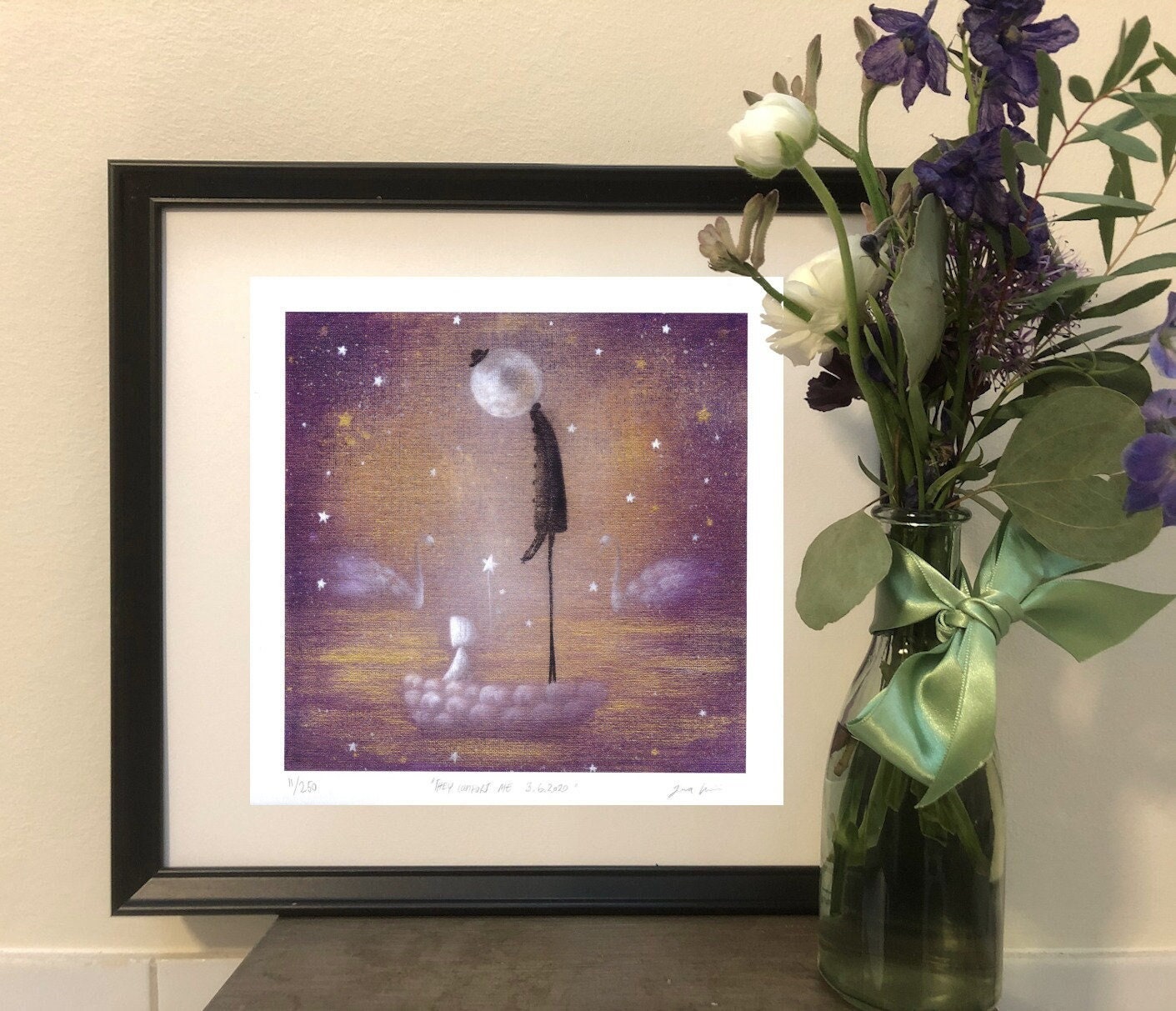 Limited Edition Giclée Print - Cozy Wall Art - Whimsical Home Decor - Surreal Wall Art - Pop Surrealism - Fairytale Art - Moon Art Print