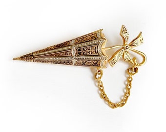Vintage Damascene Umbrella Pin