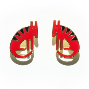 Vintage Laurel Burch Enamel Earrings
