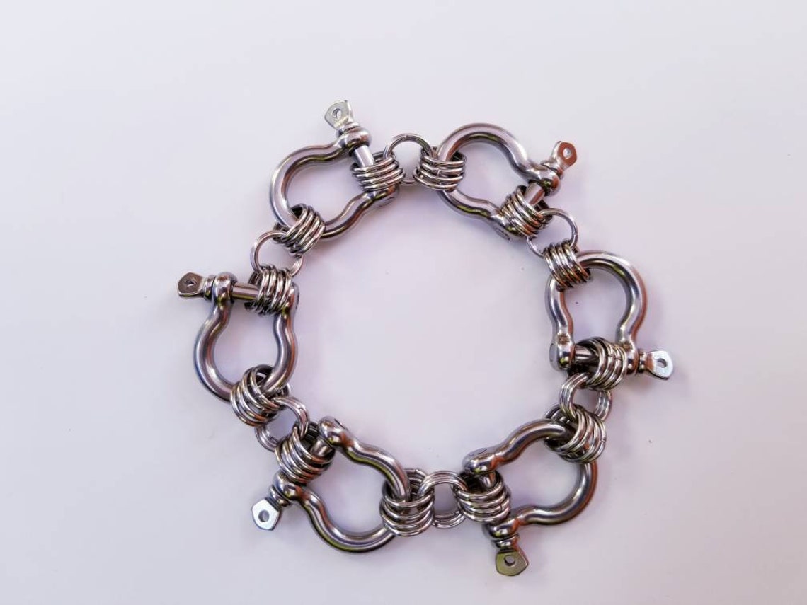Stainless Steel Shackle Bracelet Etsy