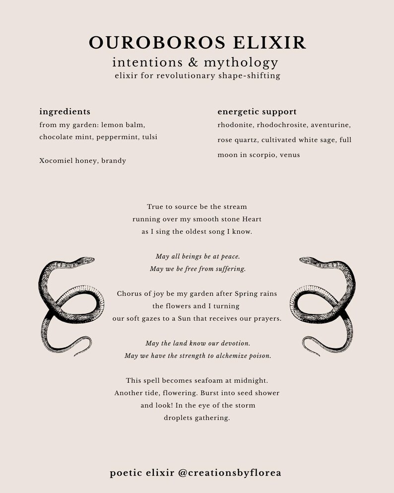 Mythical Elixir OUROBOROS | Elixir for Revolutionary Shape-shifting, Anxiety Support ...
