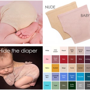 NEWBORN Diaper cover photography prop, Nude Skin Coloured nappy / diaper cover pants, Gender neutral newborn photo props, Buy 3 Get 1 FREE image 1