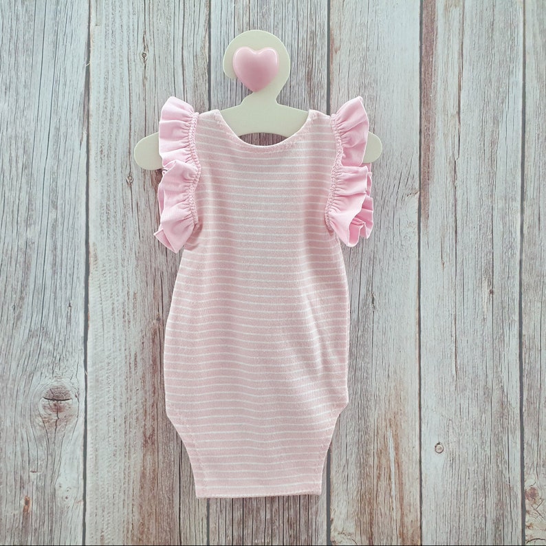Pink Newborn romper Baby pink / White pinstripe bodysuit Etsy