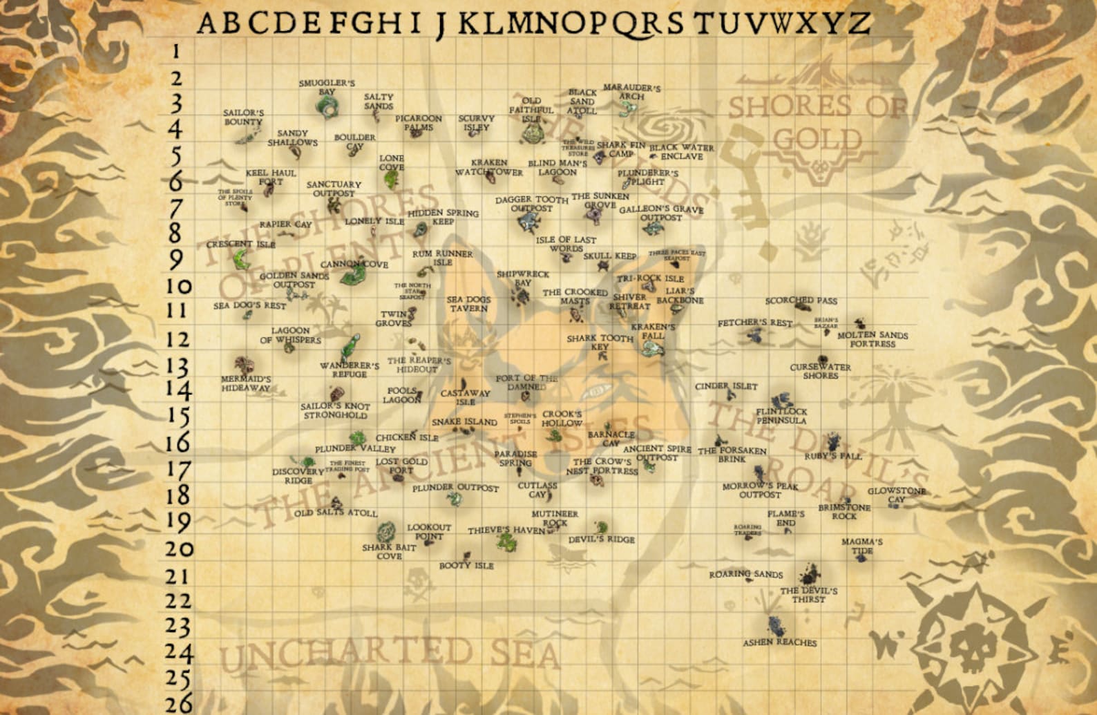 Sea of Thieves Inspired World Map Poster Etsy France