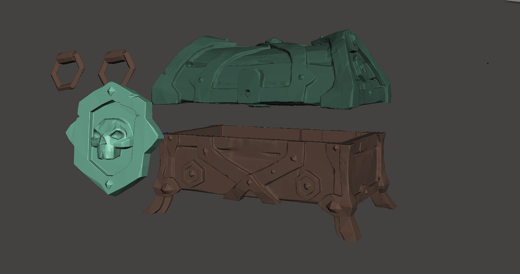 Sea of Thieves Athena Chest 3D Model OBJ Etsy UK