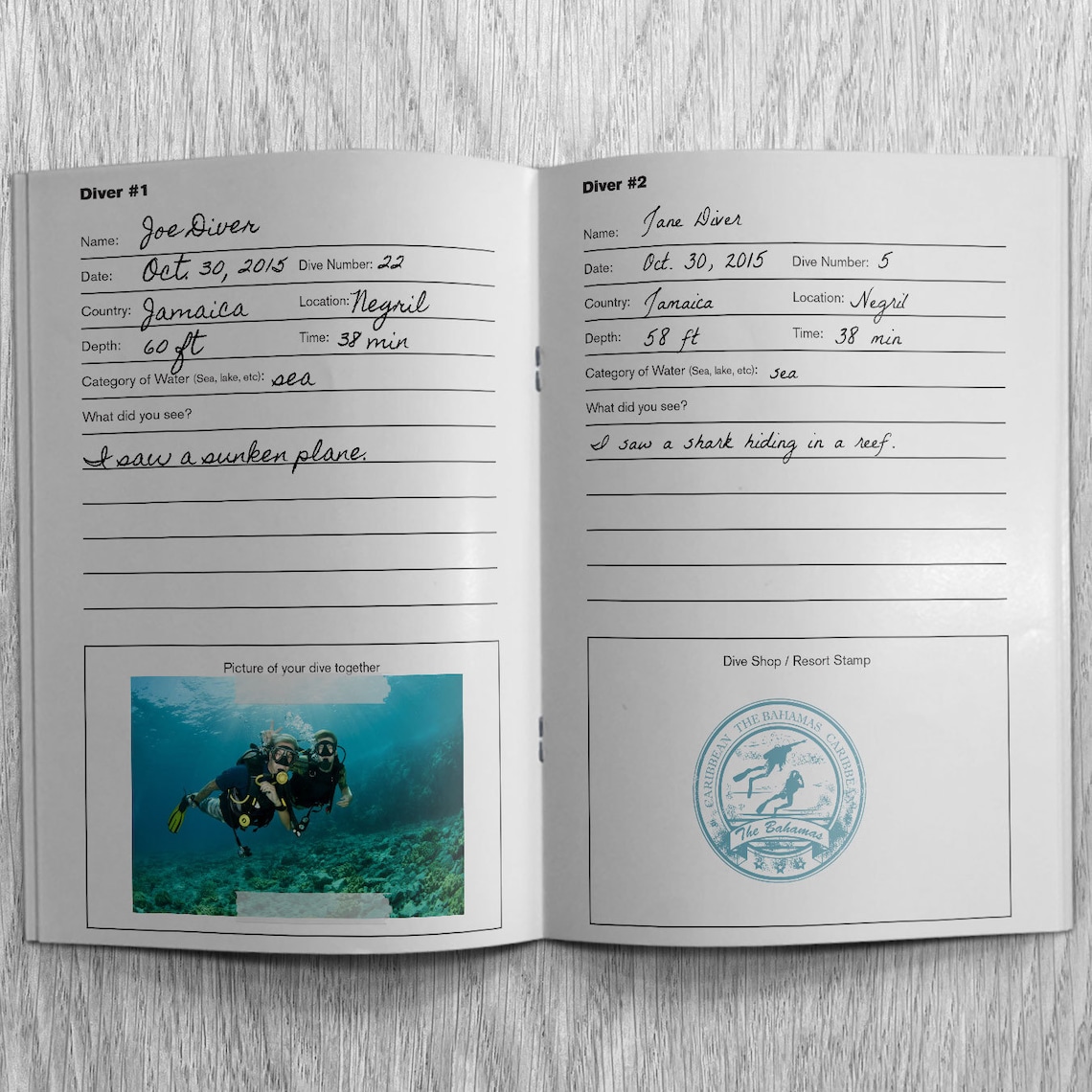 The Scuba Dive Log Book for Couples Etsy