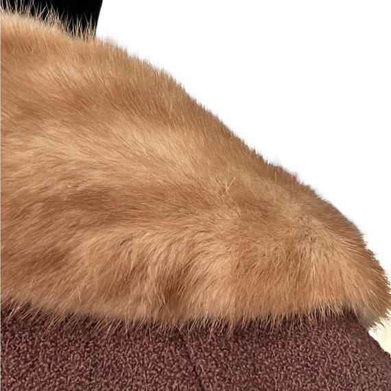 Vintage Penn Craft Brown Wool Coat with Fur Colla… - image 8