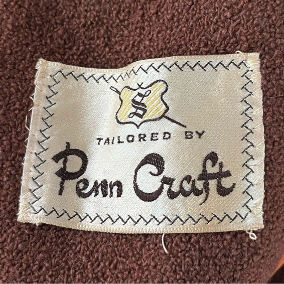 Vintage Penn Craft Brown Wool Coat with Fur Colla… - image 10