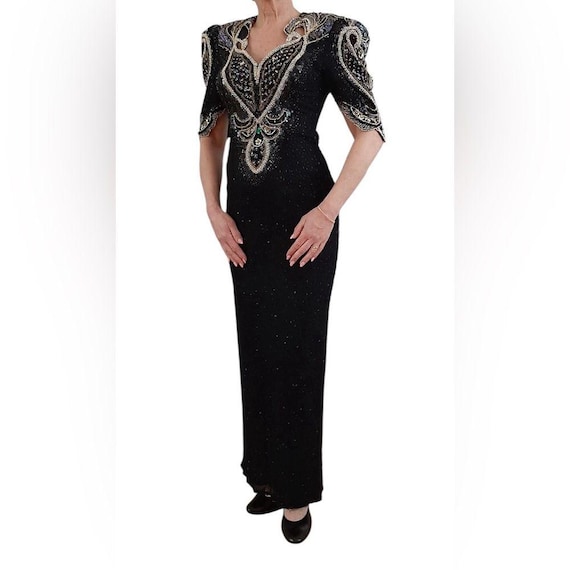 alyce designs vintage beaded dress Vintage Alyce Designs Beaded & Sequin Dress