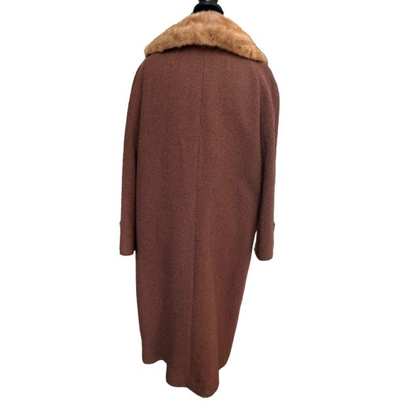 Vintage Penn Craft Brown Wool Coat with Fur Colla… - image 7