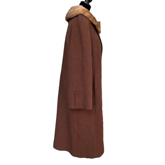 Vintage Penn Craft Brown Wool Coat with Fur Colla… - image 6
