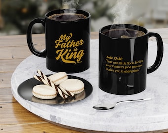 Tazza "Mio Padre è Re" - Luca 12:32 / Tazza da caffè in ceramica con messaggio motivazionale