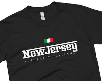 Italians of New Jersey NJ Authentic FBI Full Blooded Tee Italy Pride T-Shirt Flag Futbol Sopranos Clothing Men's Women’s Jersey NYC New York