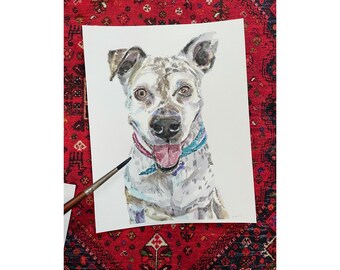 Retrato personalizado de mascotas, pintura realista de la acuarela de la foto, regalo personalizado para la pérdida de mascotas, regalo de reliquia