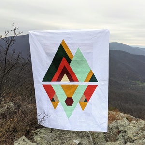 Asymmetrical Mountains Quilt Pattern PDF Digital Download - Modern Quilting Design with Multiple Sizes, Intermediate Level Pattern