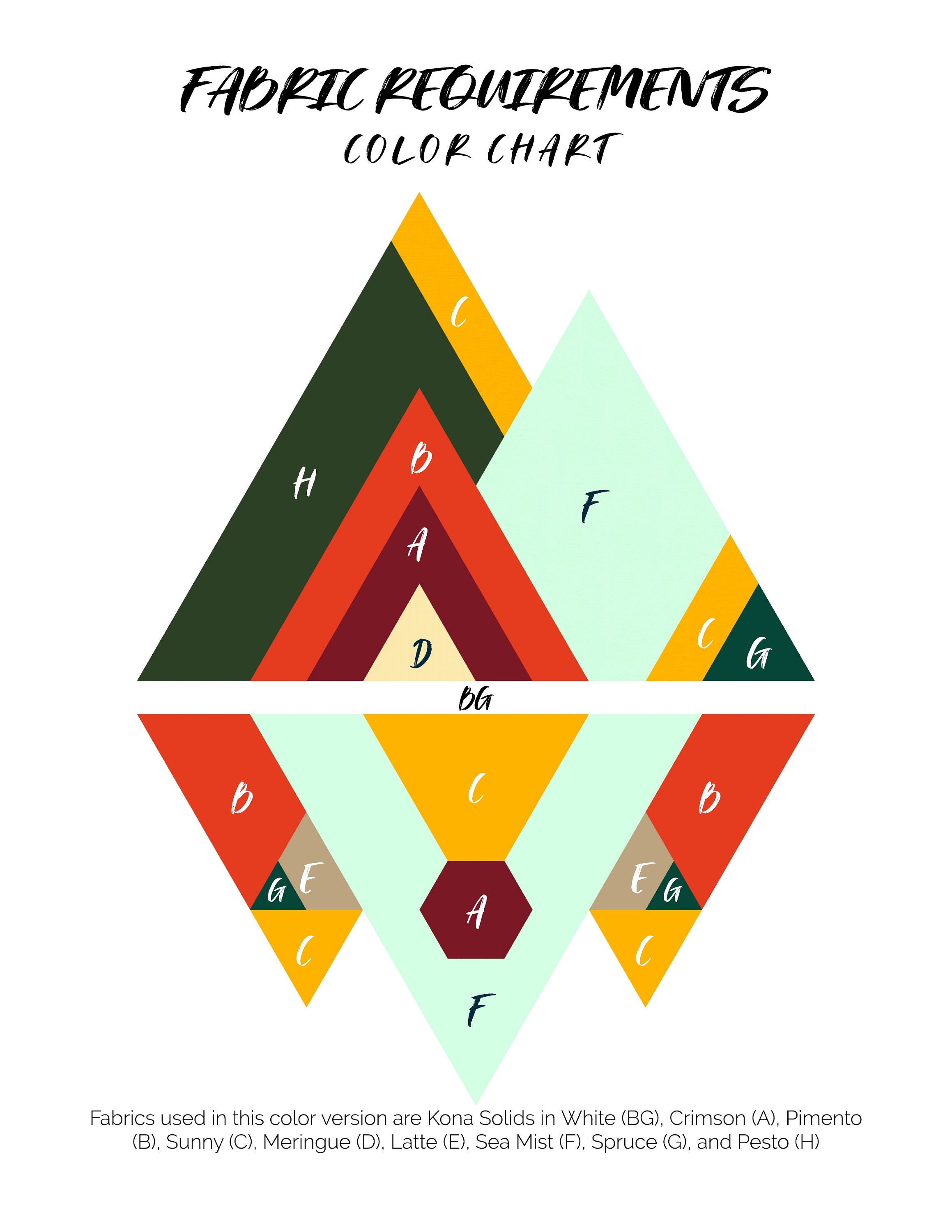 Asymmetrical Mountains Quilt Pattern PDF Digital Download Etsy