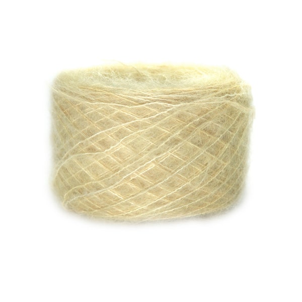 Suri Alpaca/Silk Hand-dyed  |  25 gram/230 yards |  Color: Fresh Butter