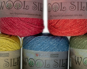 Organic WOOL SILK in 21 colors  |  Fingering Weight   |  Hjerte Garn