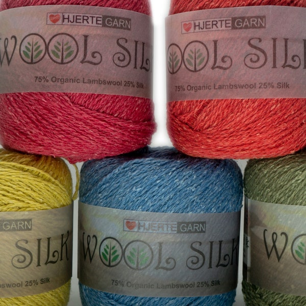 Organic WOOL SILK in 21 colors  |  Fingering Weight   |  Hjerte Garn
