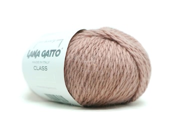 Class - Angora/Merino Wool  | 1 color |  Aran  |   Lana Gatto  |   Color: Powder