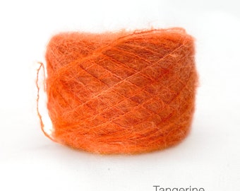 Suri Alpaca/Silk Hand-dyed  |  25 gram/230 yards |  Color: Tangerine