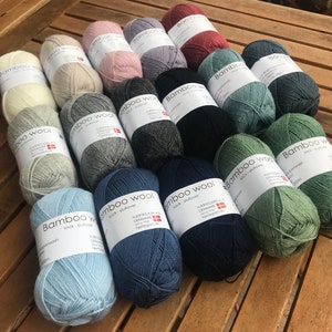 Bamboo Wool  |  Fingering Weight   |  21 colors  |  Hjertegarn