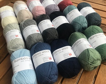 Bamboo Wool  |  Fingering Weight   |  13 colors  |  Hjertegarn