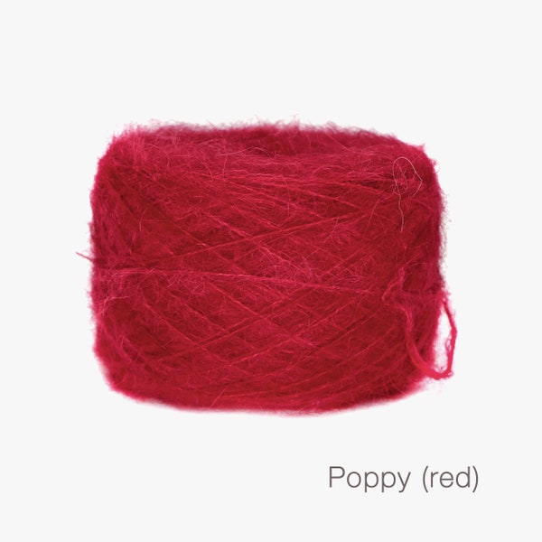 Suri Alpaca/Silk Hand-dyed  |  25 gram/230 yards |  Color: Poppy no.2