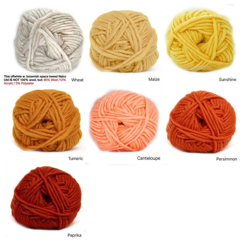 100% Natur Uld in 41 colors Bulky Weight Non-Superwash Hjertegarn image 3