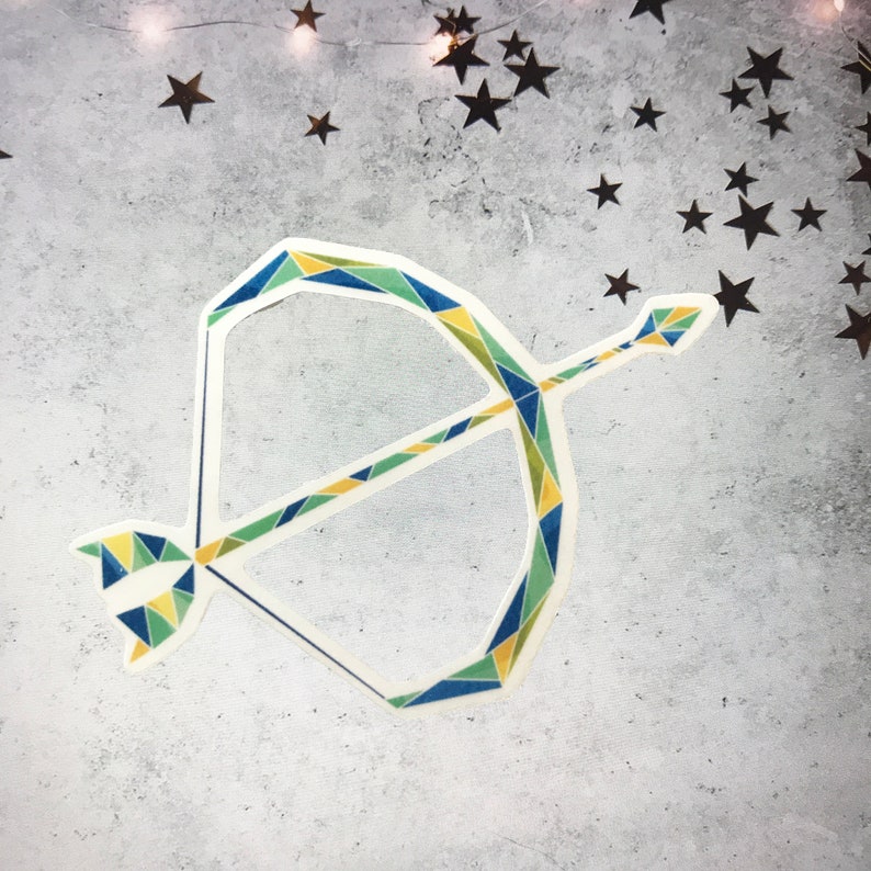 Matte Clear Glossy Vinyl Waterproof Sagittarius Zodiac Sign Sticker Laptop Decal Sticker Geometry Astrology Sticker