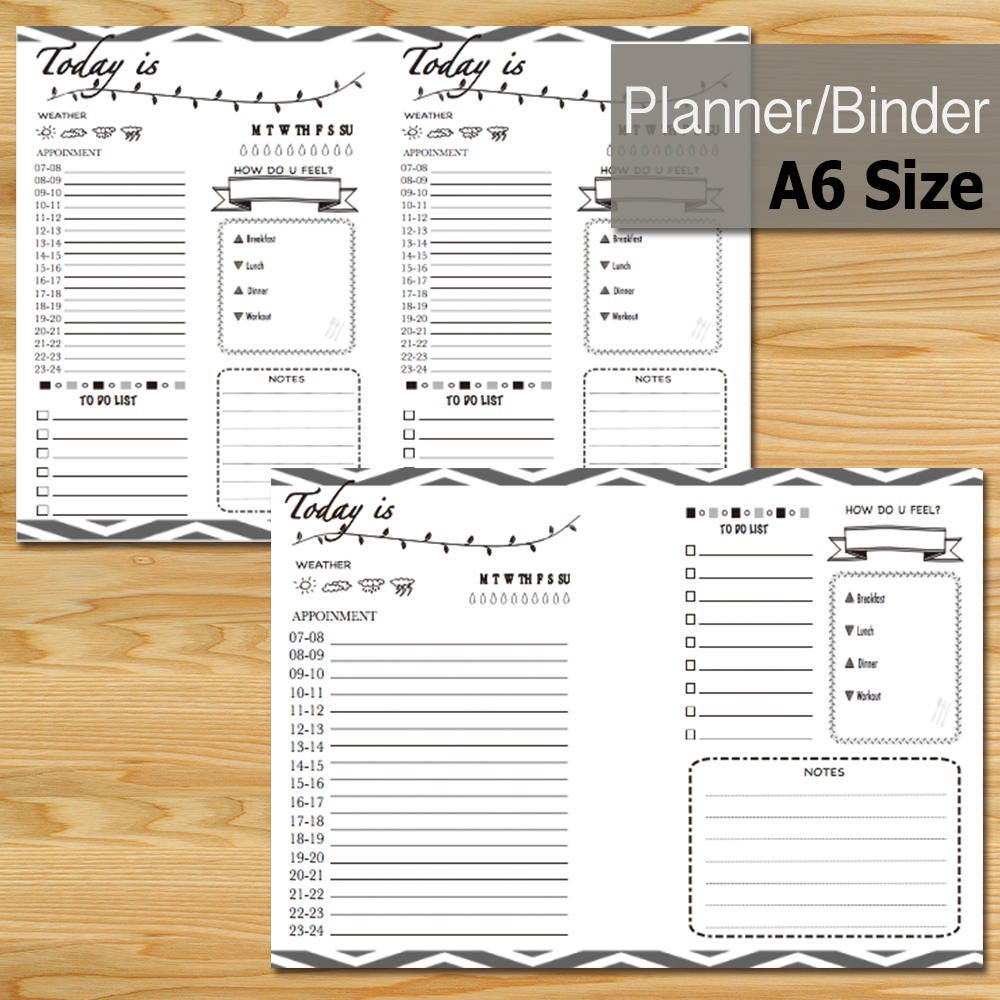 A6 Planner/Binder Insert A6 Refill Bullet Journal Printable Etsy
