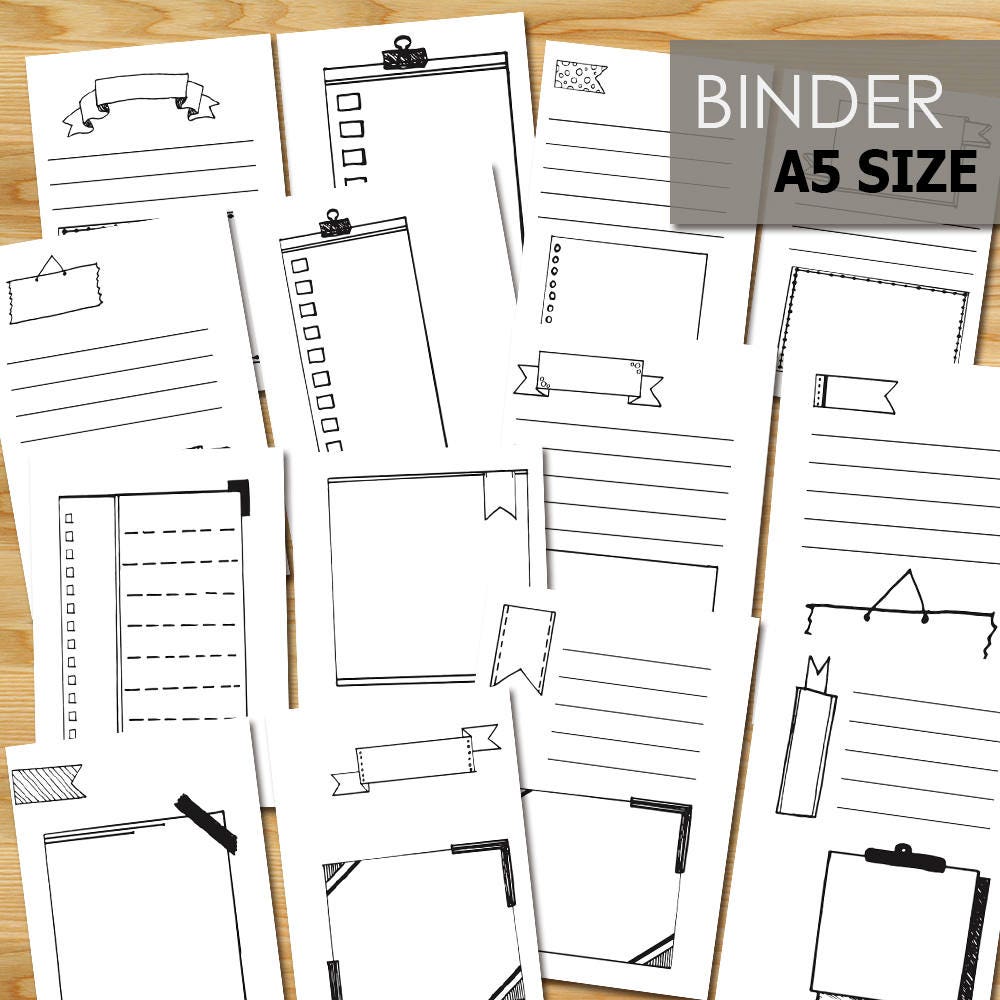 A5 Planner Insert A5 Binder Insert Printable Planner Weekly Etsy