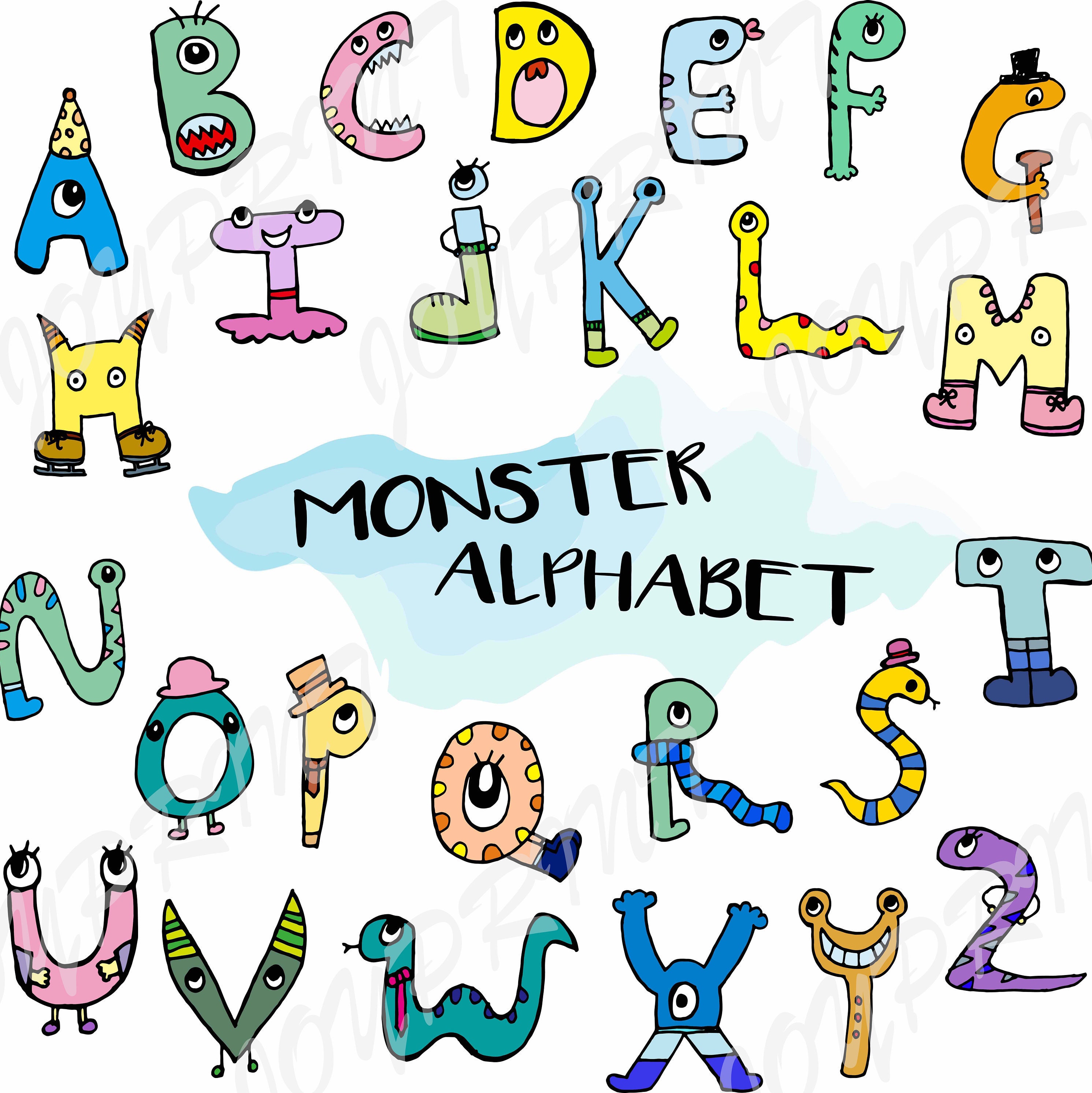 alphabet clipart monster alphabet