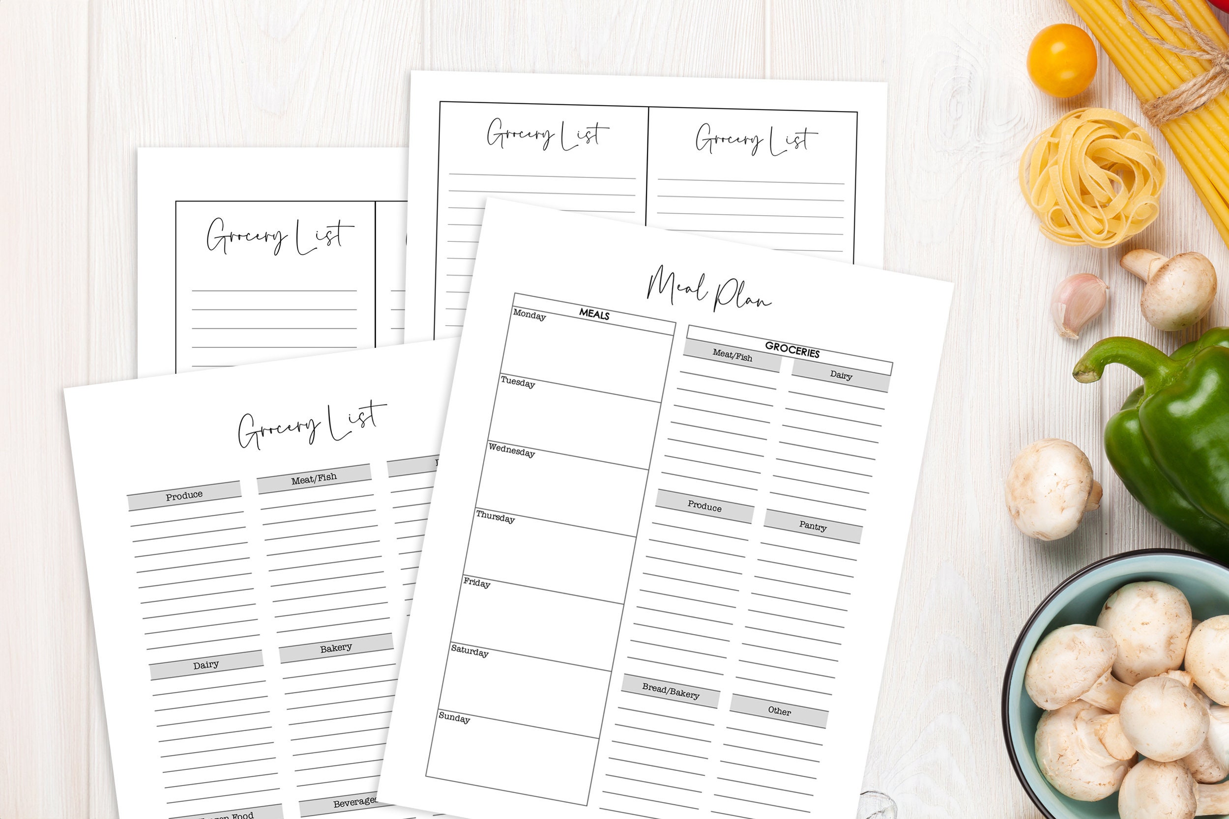 Meal Planning Bundle - Grocery Lists - Weekly Dinner Plan - Meal ...