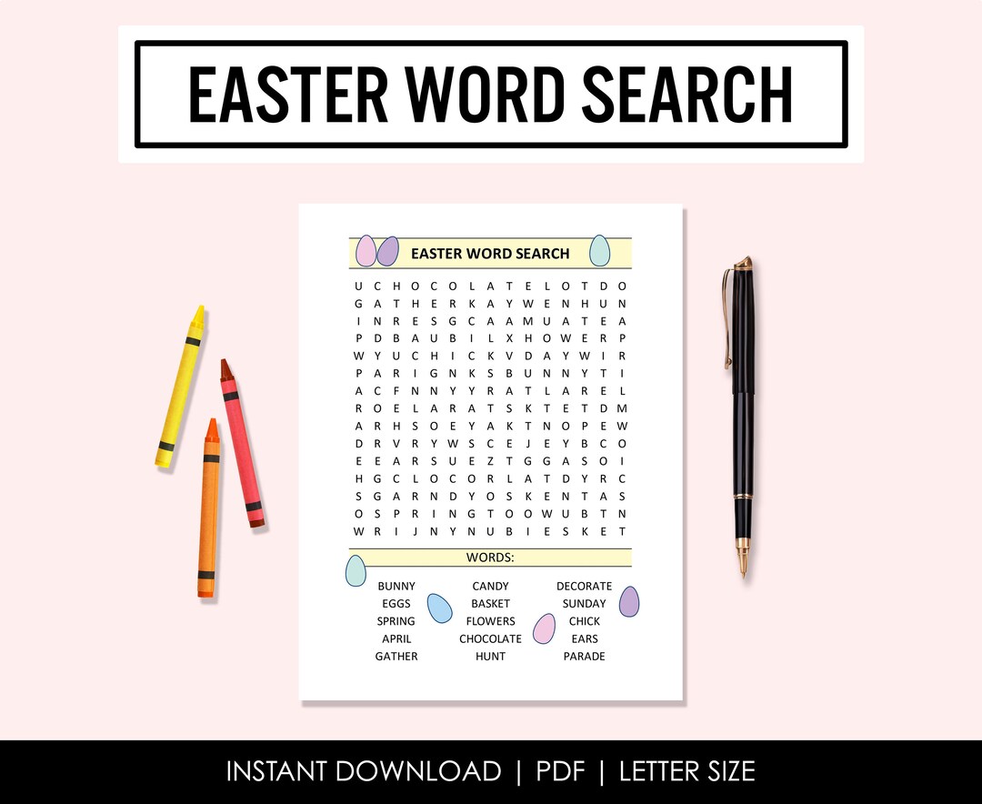 Easter Word Search, Easter Word Game, Easter Activity, Easter PDF, Easter Words, Easter Word